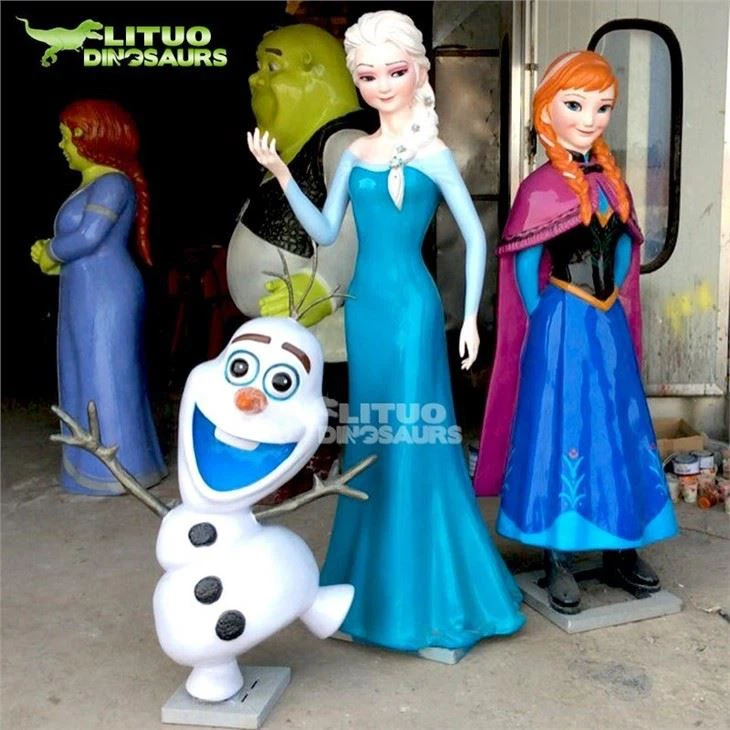 2Fiberglass Life Size Cartoon Characters Frozen Statue(001)